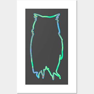 Neon owl Posters and Art